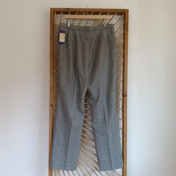 Pendleton Houndstooth Plaid Wool Trousers / Size 14 - Picture 6 of 8